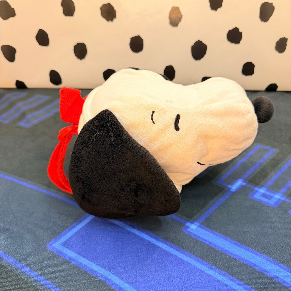 Peanuts Snoopy Plush Backpack Head Shape Red Straps Belt Loops Pouch Bag